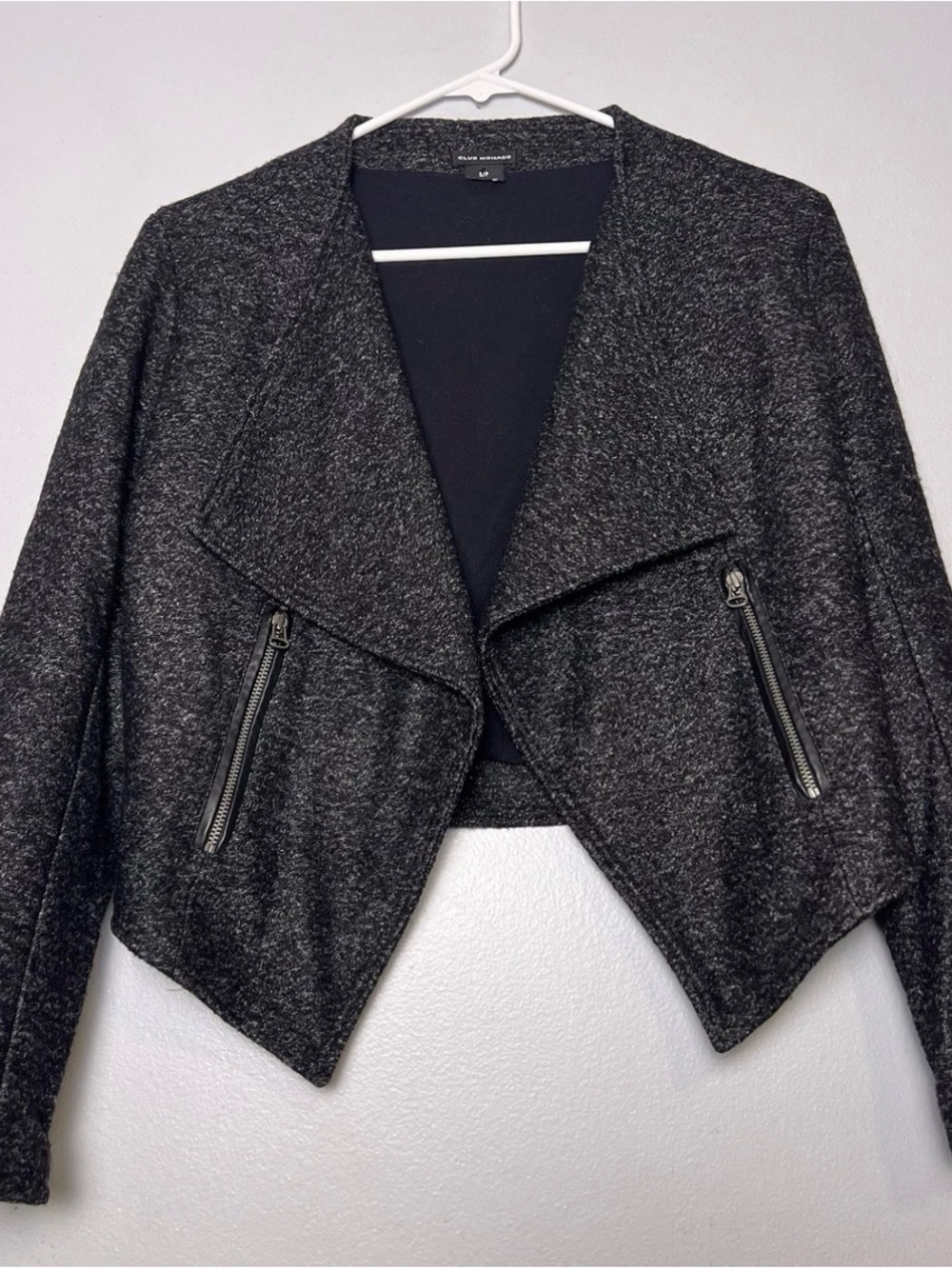 Club Monaco Open-Front Draped Sweater Jacket - wool blend
